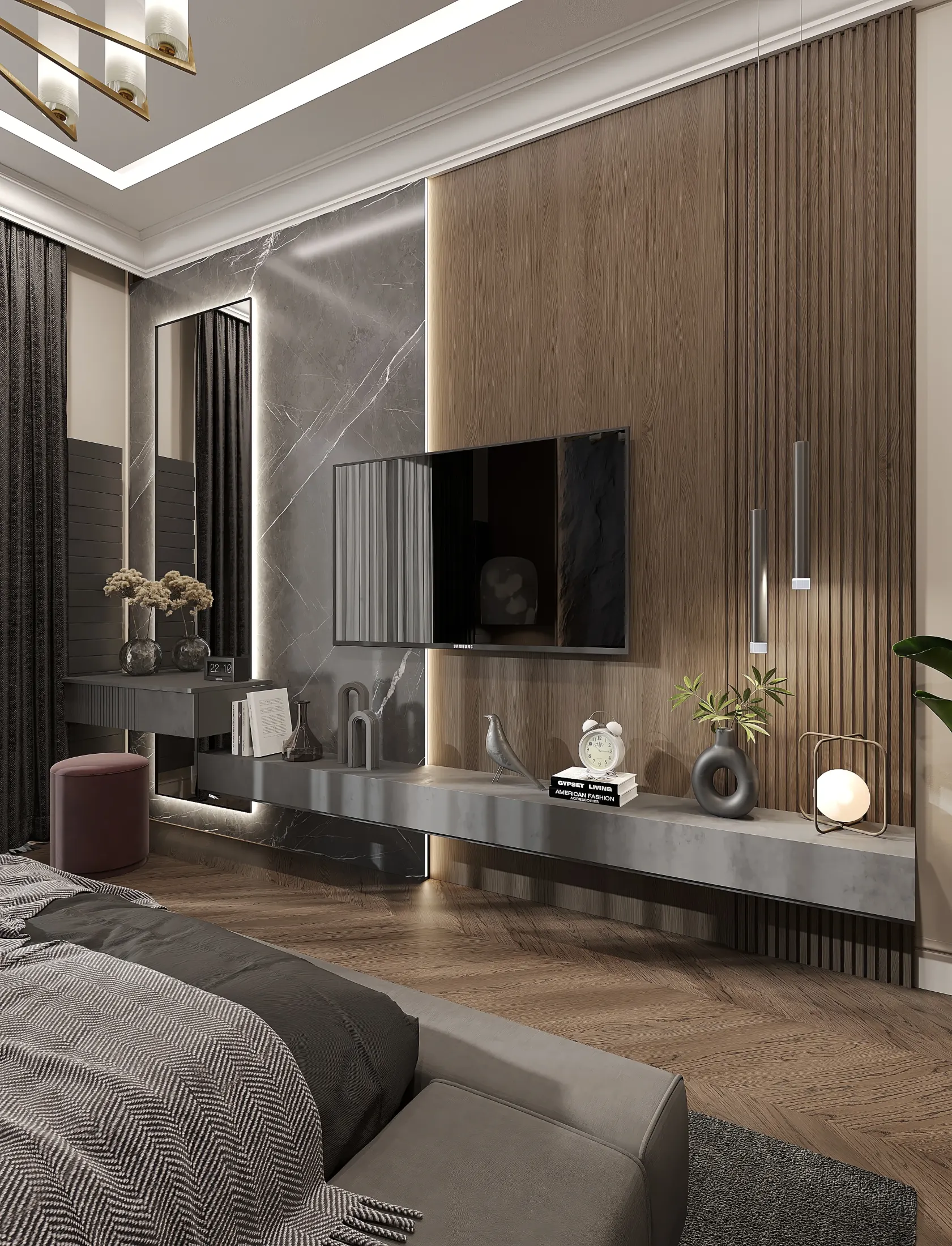 Дом в Тереке - неоклассика - 1 этаж / мастерспальня 3